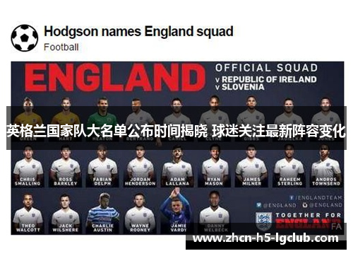 英格兰国家队大名单公布时间揭晓 球迷关注最新阵容变化