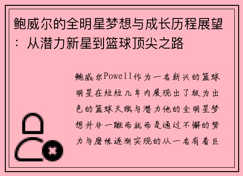 鲍威尔的全明星梦想与成长历程展望：从潜力新星到篮球顶尖之路